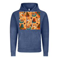 Vintage Denim Fall Pumpkins Autumn Coffee Vintage Hoodie - texasbilliewilder
