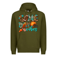 Army Green game day vibes Premium Hoodie - BundleAndBundleShop