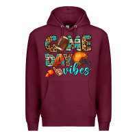 Burgundy game day vibes Premium Hoodie - BundleAndBundleShop