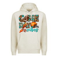 Oatmeal Heather game day vibes Premium Hoodie - BundleAndBundleShop