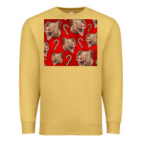Antique Gold Yorkshire Pig And Candy Cane Premium Sweatshirt - LillyAllenDesigns