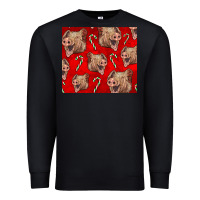 Black Yorkshire Pig And Candy Cane Premium Sweatshirt - LillyAllenDesigns