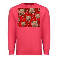 Cardinal Yorkshire Pig And Candy Cane Premium Sweatshirt - LillyAllenDesigns