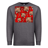 Charcoal Heather Yorkshire Pig And Candy Cane Premium Sweatshirt - LillyAllenDesigns