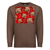 Chestnut Yorkshire Pig And Candy Cane Premium Sweatshirt - LillyAllenDesigns