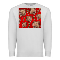 Dove Grey Yorkshire Pig And Candy Cane Premium Sweatshirt - LillyAllenDesigns