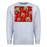 Heather Grey Yorkshire Pig And Candy Cane Premium Sweatshirt - LillyAllenDesigns