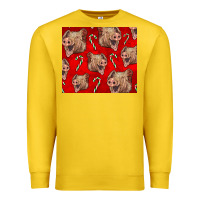 Lemon Yorkshire Pig And Candy Cane Premium Sweatshirt - LillyAllenDesigns