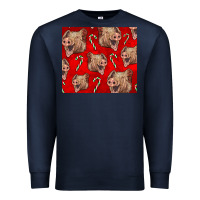 Navy Yorkshire Pig And Candy Cane Premium Sweatshirt - LillyAllenDesigns