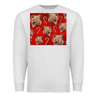 Oatmeal Heather Yorkshire Pig And Candy Cane Premium Sweatshirt - LillyAllenDesigns