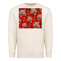 Sandshell Yorkshire Pig And Candy Cane Premium Sweatshirt - LillyAllenDesigns