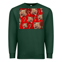Sports Green Yorkshire Pig And Candy Cane Premium Sweatshirt - LillyAllenDesigns
