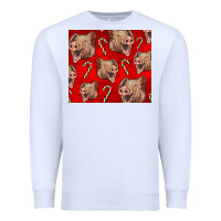White Yorkshire Pig And Candy Cane Premium Sweatshirt - LillyAllenDesigns