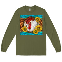 Army Green western rooster Long Sleeve Tee - TumblerDesignByShophia