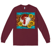 Burgundy western rooster Long Sleeve Tee - TumblerDesignByShophia