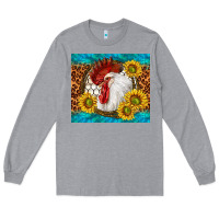 Heather Grey western rooster Long Sleeve Tee - TumblerDesignByShophia