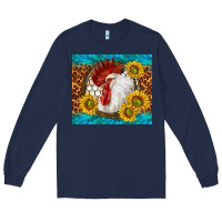 Navy western rooster Long Sleeve Tee - TumblerDesignByShophia