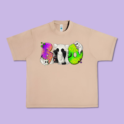 Boo Ghost Cat Urban Heavy Tee Designed By Texasbilliewilder