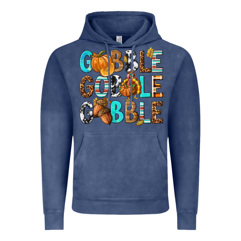 Gobble Gobble Gobble With Turkey Vintage Hoodie by texasbilliewilder | Teevron