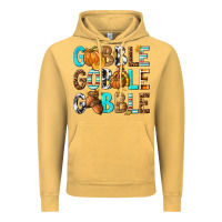 Vintage Mustard Gobble Gobble Gobble with Turkey Vintage Hoodie - texasbilliewilder