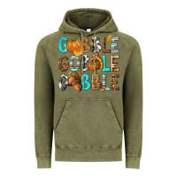 Vintage Olive Gobble Gobble Gobble with Turkey Vintage Hoodie - texasbilliewilder