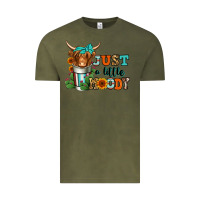 Vintage Olive just a little moody coffee cup long haired cow Vintage Tee - Jasminsmagicworld