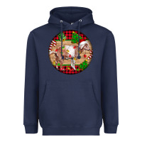 Navy Nubian Goat Christmas Heavyweight Hoodie - LillyAllenDesigns
