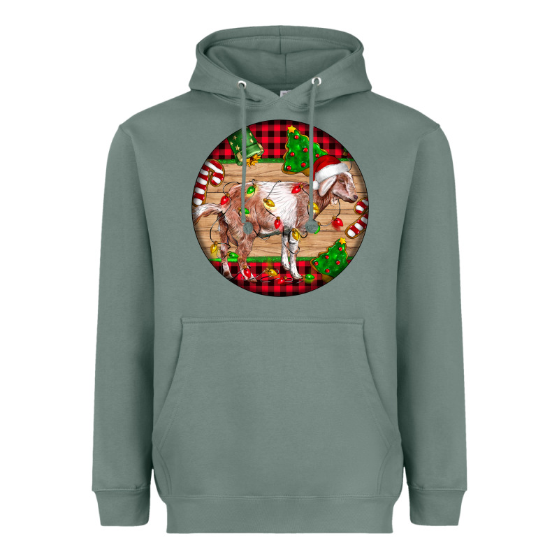 Nubian Goat Christmas Heavyweight Hoodie by LillyAllenDesigns | Teevron