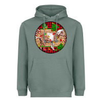 Sage Nubian Goat Christmas Heavyweight Hoodie - LillyAllenDesigns