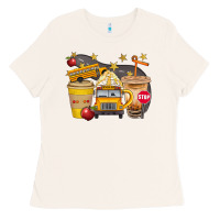 Bone School Bus Coffee And Star Bbs Ladies Tee - BundleAndBundleShop