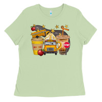 Matcha School Bus Coffee And Star Bbs Ladies Tee - BundleAndBundleShop