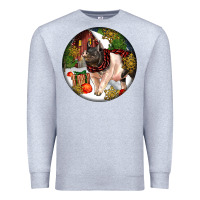 Heather Grey hampshire sow pig christmas Premium Sweatshirt - LillyAllenDesigns