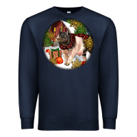 Navy hampshire sow pig christmas Premium Sweatshirt - LillyAllenDesigns
