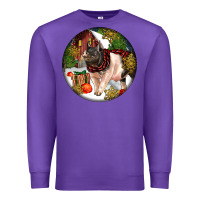 Purple hampshire sow pig christmas Premium Sweatshirt - LillyAllenDesigns