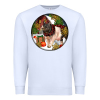 White hampshire sow pig christmas Premium Sweatshirt - LillyAllenDesigns