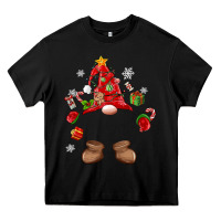 Black custom christmas gnome Heavy Core Tee - MaliasSmallBusiness