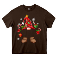 Chocolate Brown custom christmas gnome Heavy Core Tee - MaliasSmallBusiness