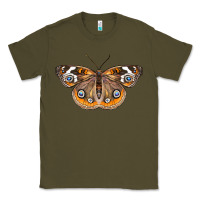 Army Green Common Buckeye Butterfly Classic Tee - LillyAllenDesigns