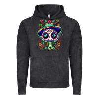 Vintage Black Mexican Day of dead sugar skull Vintage Hoodie - NancyCooperArtShop