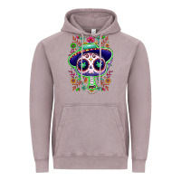Vintage Zinc Mexican Day of dead sugar skull Vintage Hoodie - NancyCooperArtShop