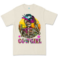 Bone Cowgirl Skeleton With Landscape Premium Tee - BundleAndBundleShop