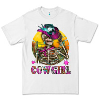 White Cowgirl Skeleton With Landscape Premium Tee - BundleAndBundleShop