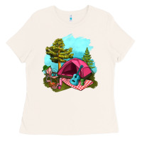 Bone Glamping Camp And Pink Tent Ladies Tee - BundleAndBundleShop