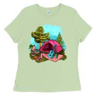 Matcha Glamping Camp And Pink Tent Ladies Tee - BundleAndBundleShop
