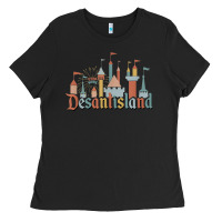 Black Desantis Land Anti-Woke Corporation Political Ladies Tee - tuanDangUi
