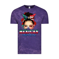 Cloud Purple Mexican American Messy Bun Vintage Tee - texasbilliewilder