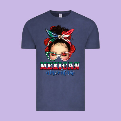 Mexican American Messy Bun Vintage Tee Designed By Texasbilliewilder