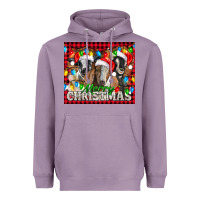 Lavender Merry Christmas  With Goats Heavyweight Hoodie - LillyAllenDesigns