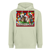 Matcha Merry Christmas  With Goats Heavyweight Hoodie - LillyAllenDesigns