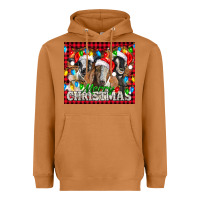 Meerkat Merry Christmas  With Goats Heavyweight Hoodie - LillyAllenDesigns